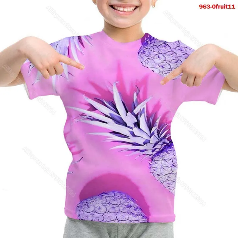 Children 3D Print Fruit T Shirt Kids Funny Pineapple Tshirt Boys Girls Grape T-shirt Toddler Strawberry Tee Tops Cherry Camiseta