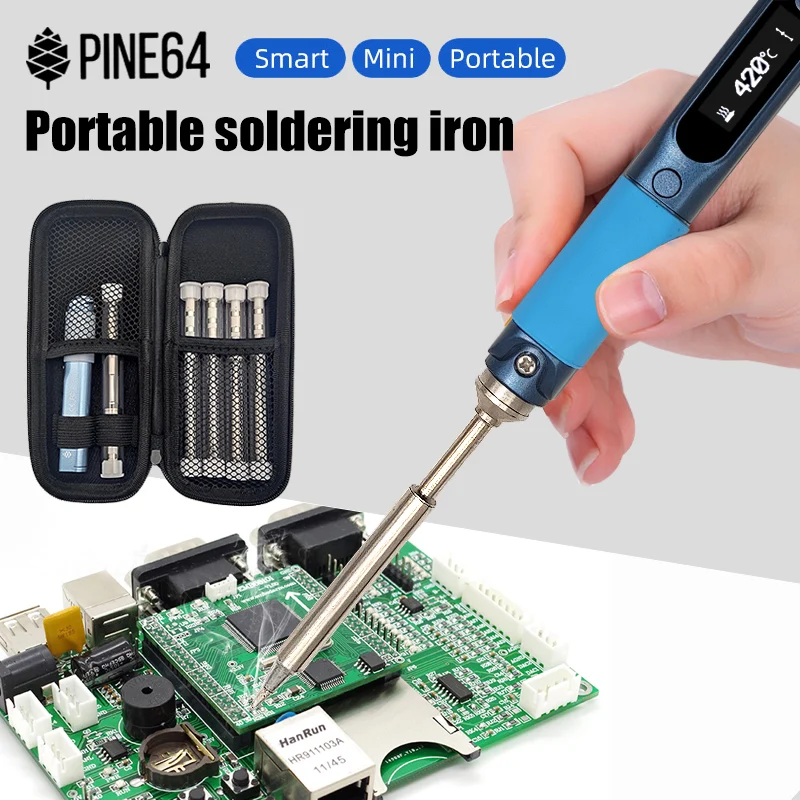 Pine64 Intelligent Constant Temperature Portable Electric Mini Smart Soldering Iron With Storage Bag B2 BC2 KU C1 I C4 D24 KTip