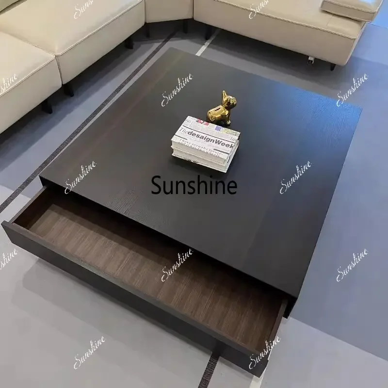 

Italian minimalist square coffee table living room modern simple high-footed sofa side tableTJ