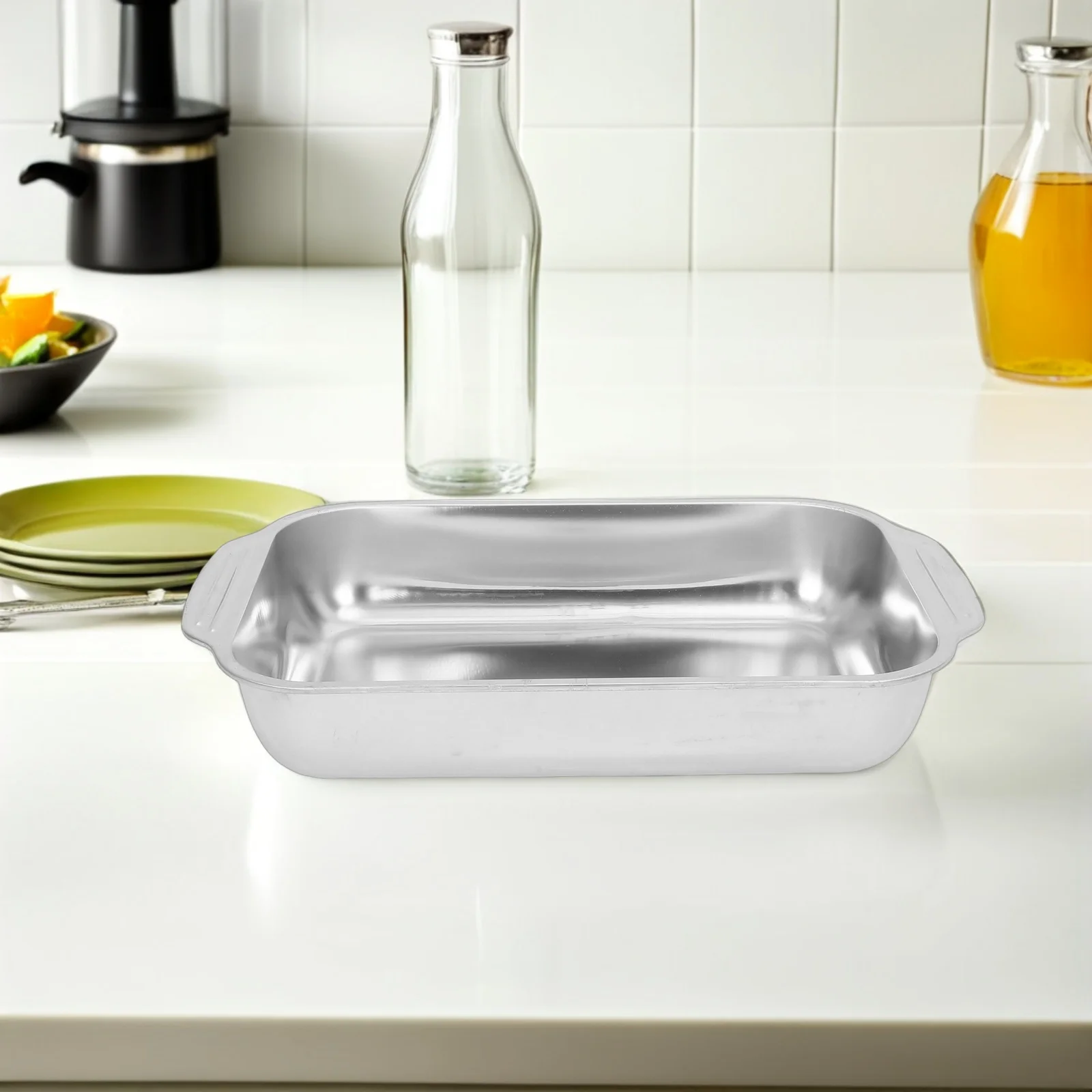 

Stainless Steel Roasting Pan Deep Rectangular Thickened Base Oven Safe Nonstick Even Heat Distribution Fish Turkey Vegetable Bbq