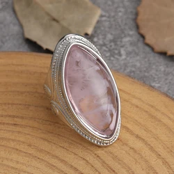 Luxury Fashion Oval Stone Silver Color Finger Rings for Women Vintage Creative Bride Wedding Engagement Anniversary Jewelry