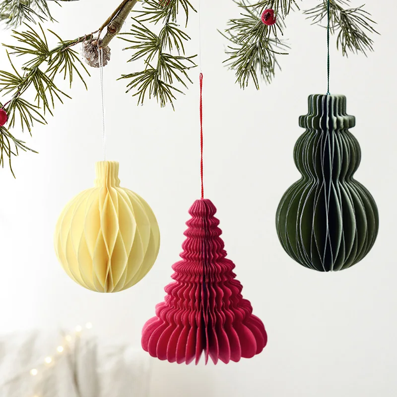 Weihnachts-Waben-Dekorationen Navidad Ornament Christbaumschmuck Neujahrs-Weihnachtsfeier Hängedekoration – Detail 1