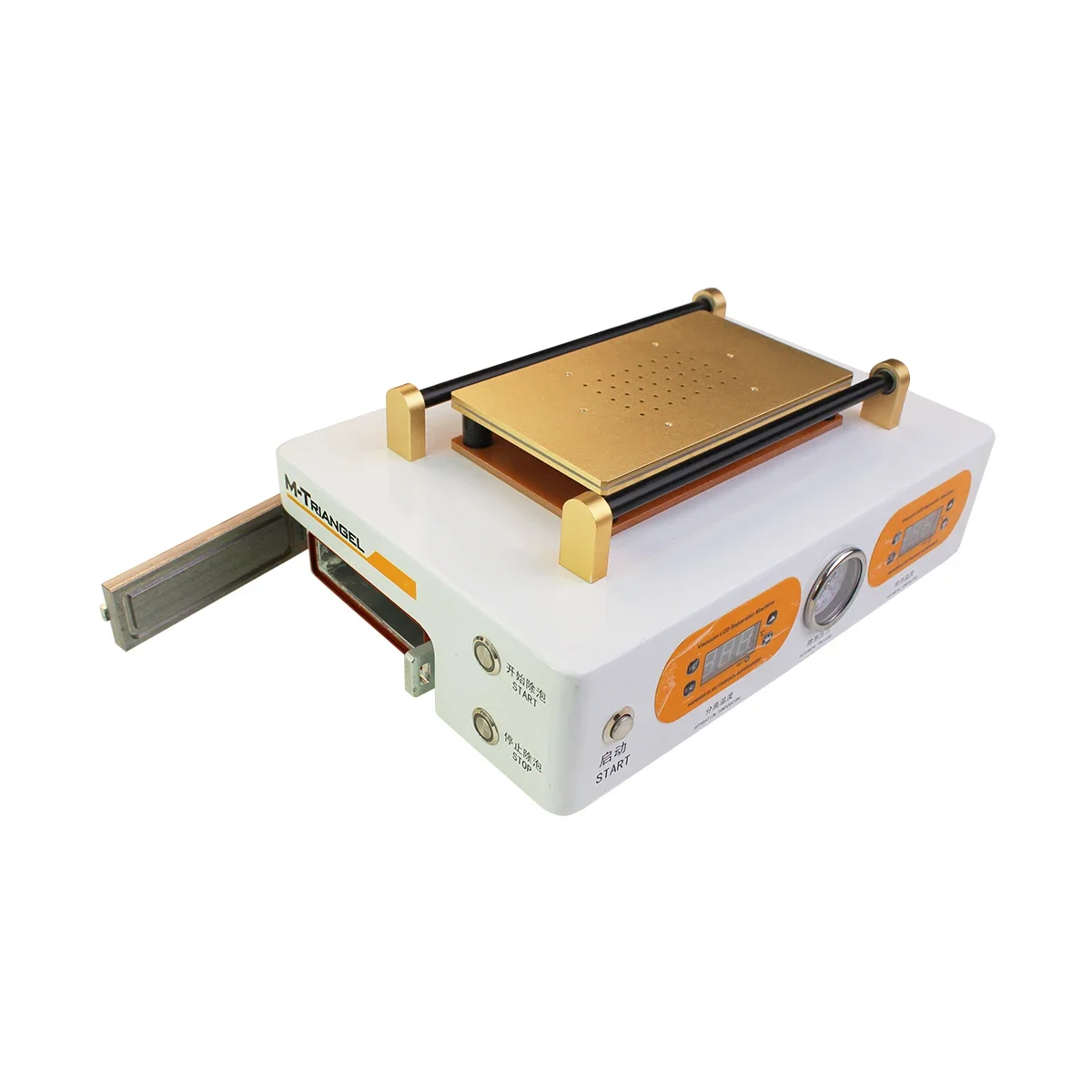 เครื่องแยกจอ LCD และกำจัดฟองอากาศ M-Triangel M2 สำหรับซ่อมจอ LCD โทรศัพท์มือถือขนาดไม่เกิน 7 นิ้ว ปี 2025 รุ่น 2 in 1