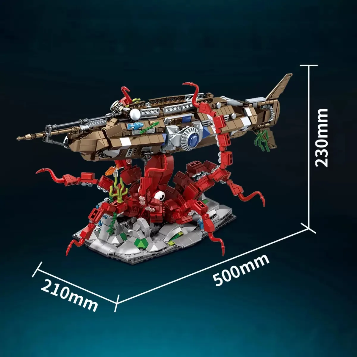 Ensemble de blocs de construction sous-marins Nautilus 7078, assemblage de modèles, jouet de bricolage, ornement, jouet de maison, décoration, cadeau d'anniversaire pour enfants