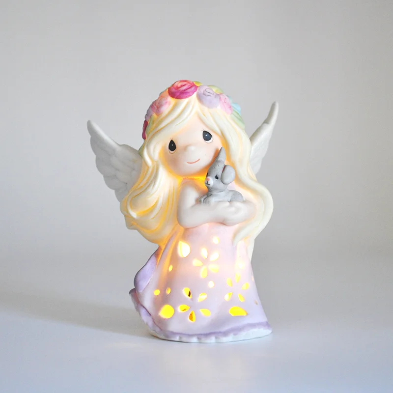 

Мультфильм творчество американские драгоценные моменты ангел девушка ночник керамический декоративный орнамент украшение дома подарок на день рождения