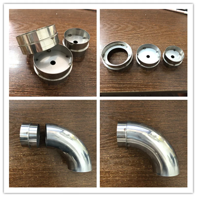 

51/60/63/76 Stainless steel round pipe direct joint reducer elbow thick joint stair handrail fittings Connection fittings