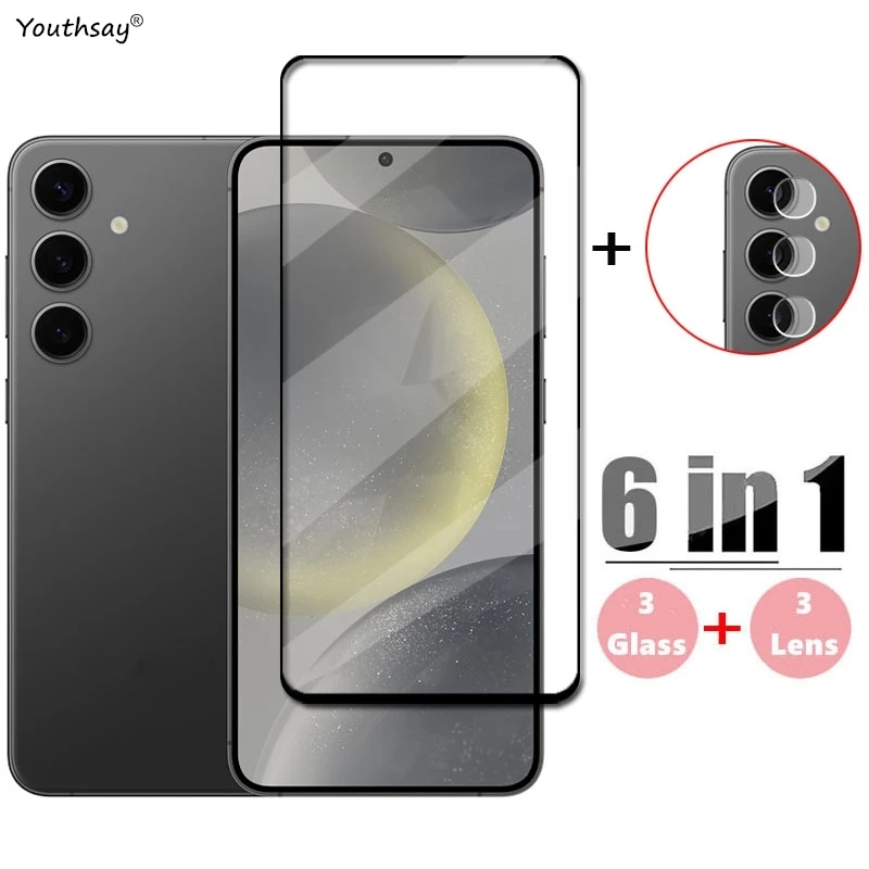 

Full Cover Glass for Samsung Galaxy S25 Tempered Glass Samsung S25 Plus Screen Protector HD Phone Lens Film Samsung Galaxy S25
