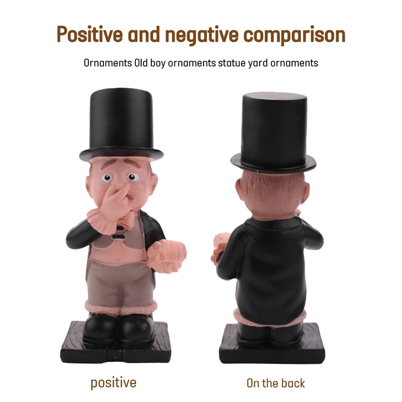Resin Butler Shape Cute Old Boys Statue Decor Tissue Stand Rack Sculpture For Toilet