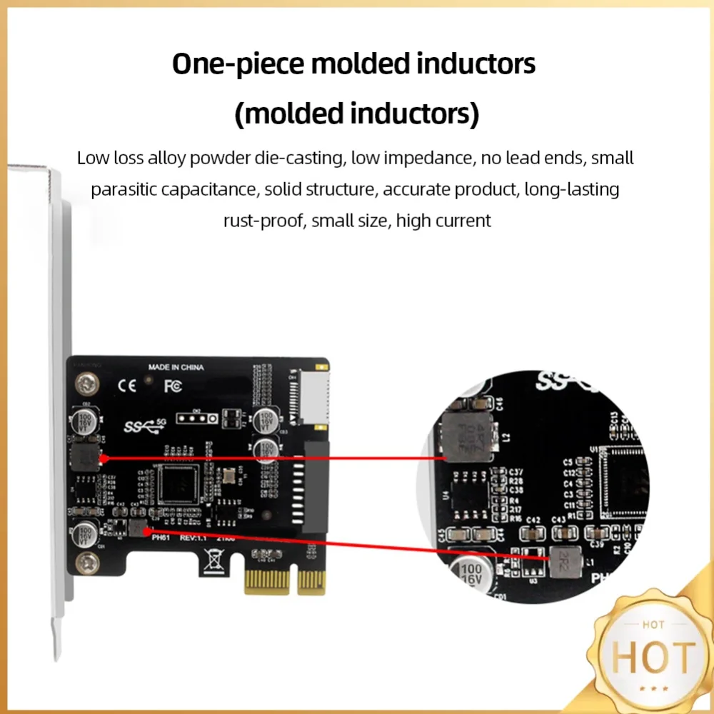 Computer PCI-E To USB 3.0 Hub Splitter Expansion Card 19PIN PCI-E To USB 3.0 Hub Splitter Extender Card