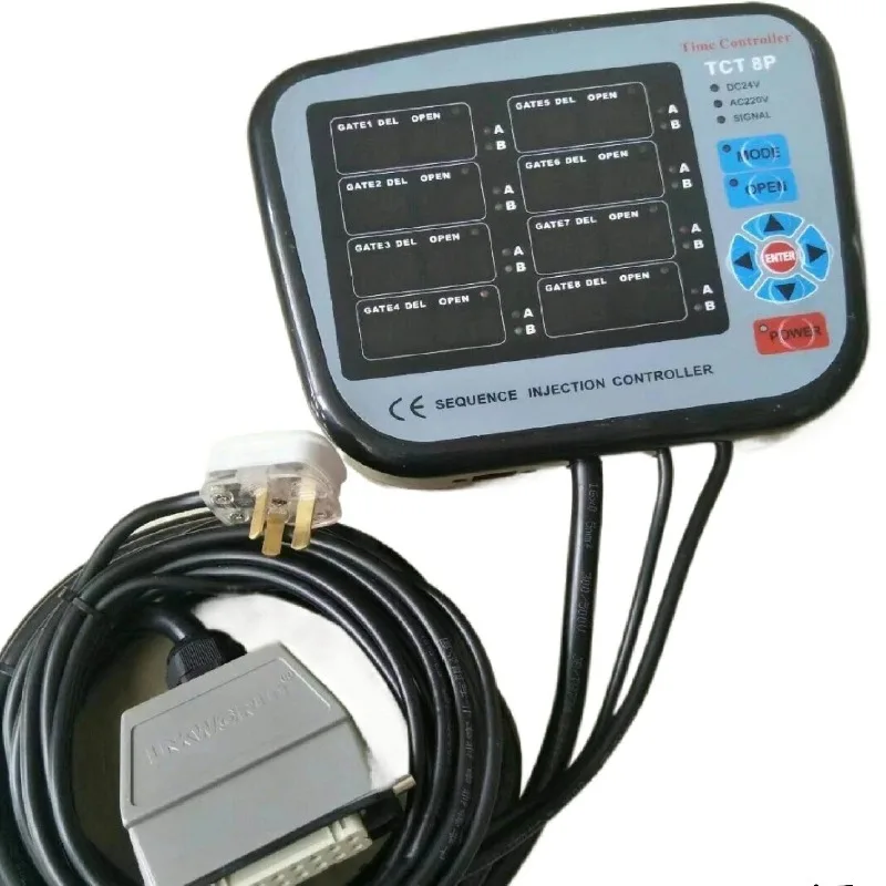 In-jection mold hot runner sequence integrated time controller, oil valve air valve needle valve delay