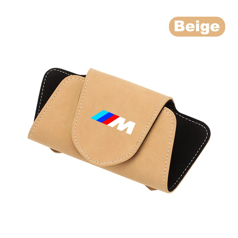 Car Sun Visor Glasses Case Sunglasses Storage Box Clips For BMW M Logo X1 X2 X3 X5 X6 X7 G20 G30 E46 E90 E60 F10 E70 E91 E30 E53