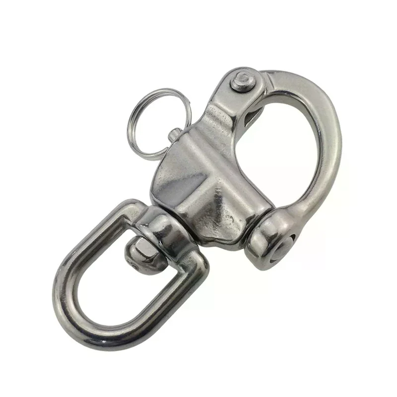 Swivel Eye Snap Shackle 316 Stainless Steel Heavy Duty Swivel Eye Snap Shackle With Quick Release For Robust Marine Use