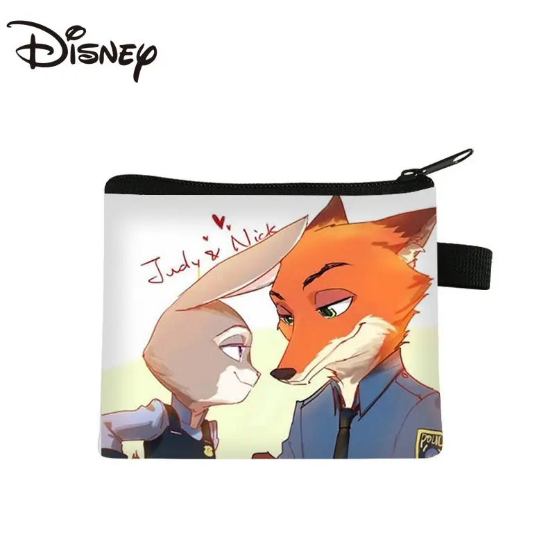 MINISO Disney Zootopia Coin Purse Cute Cartoon Mini Key Coin Card Holder Polyester Kids Wallet Student Wallet