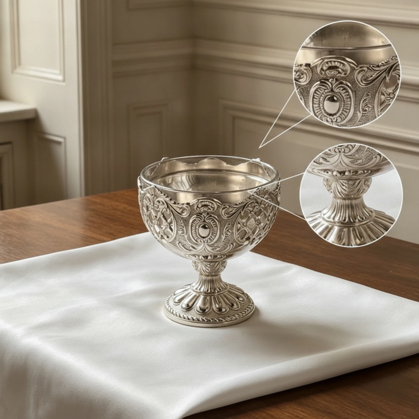 Pedestal Bowl Shiny Bowl with Handles Dessert Dish Decorative Versatile for Hosts, Afternoon Tea, Dinner Parties
