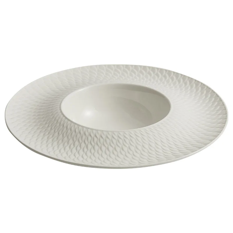 Chengxiang ceramic plate dish household western food plate pasta  straw hat plate soup senior hotel tableware