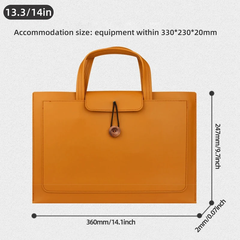 PU Leather women Laptop Bag Notebook Case Carrying Briefcase for Macbook Air 13.3 14 15.6 inch men Handbags shoulder sleeve Bag