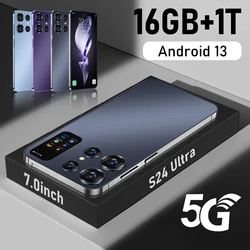 Smartphone Android S24 Ultra, version globale, Snapdragon 8, Gen2, 16 Go + 1 To, 7000mAh, 48 + 72MP, réseau 4G/5G, téléphone portable