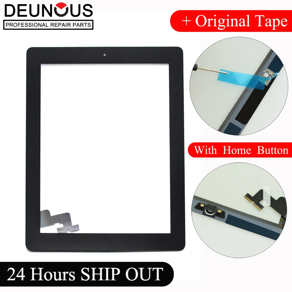 

New 9.7'' inch Tablet For ipad 2 ipad2 A1395 A1396 A1397 glass touch screen digitizer touch panel with home Button