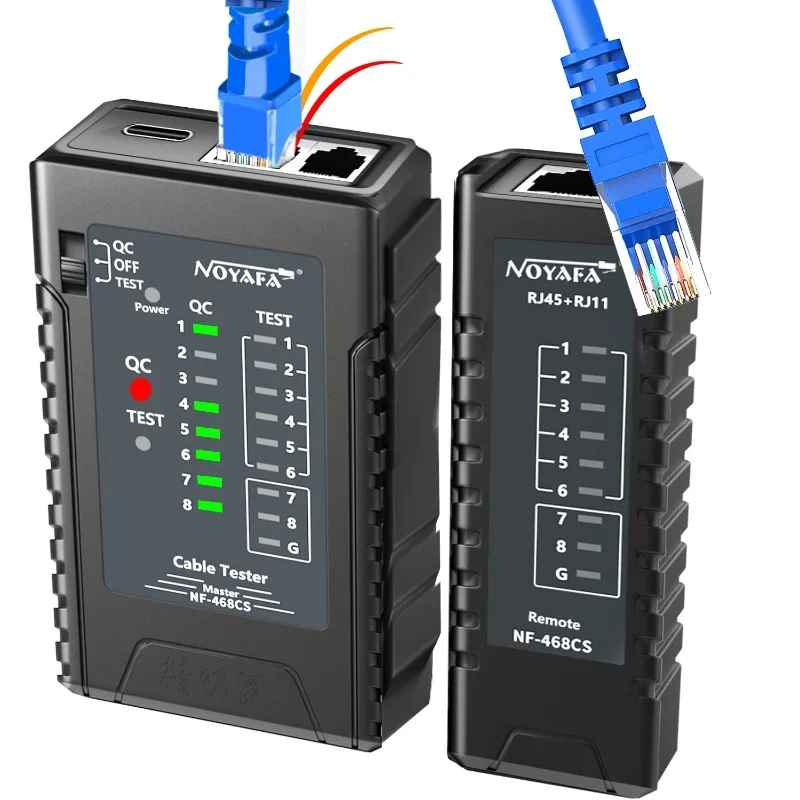 NOYAFA NF-468CS New Network Cable Tester Continuity Test Check RJ45/RJ11/RJ12/CAT5/CAT6/POE Multifunctional Automatically Tests