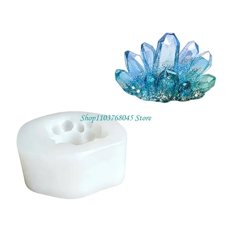 R53F Crystal-Shaped Silicone Casting Molds with Flexible Construction for Detailed Resins, and Plasters Crafts