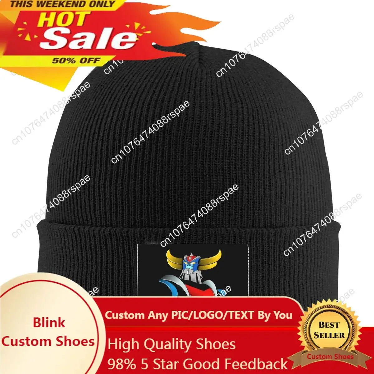 

Goldorak Grendizer Skullies Beanies Cap Cool Winter Warm Women Men Knitted Hat Adult Unisex Anime UFO Robot Goldrake Bonnet Hats