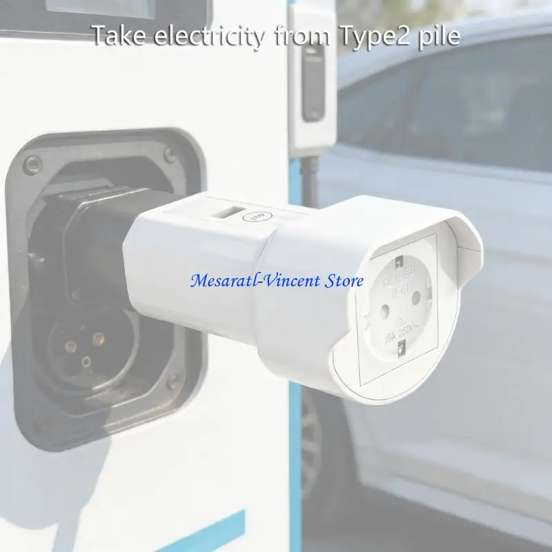 A70F Type 2 To UK Socket With Display Screen For Equipment Safety Charging