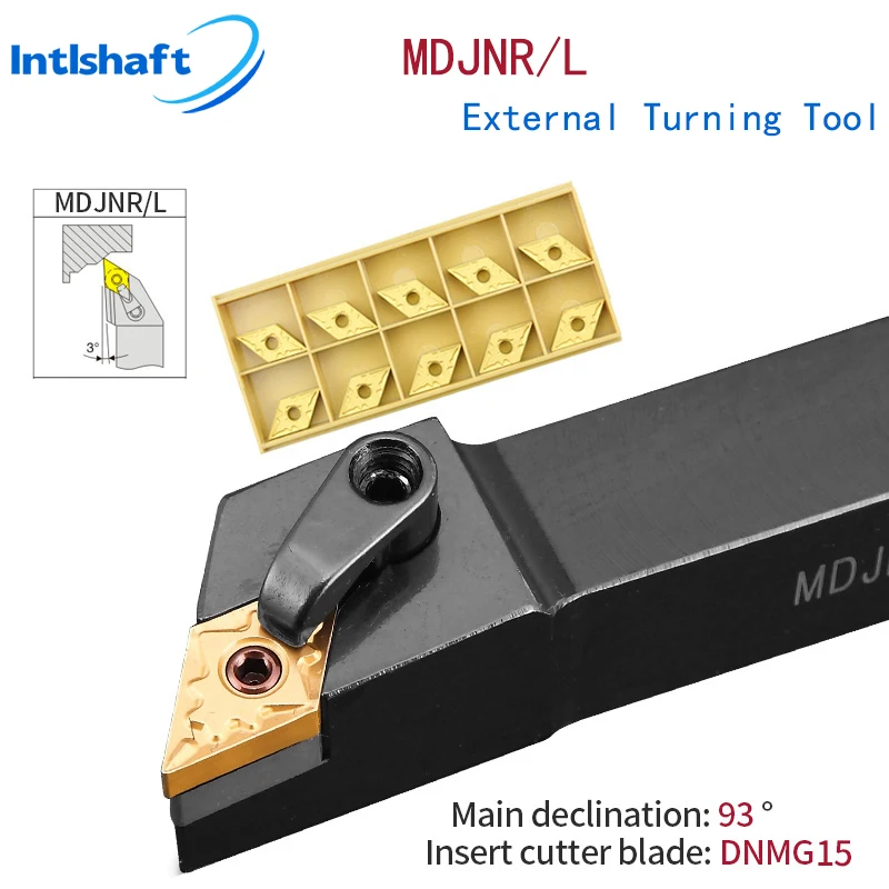 Intlshaft MDJNR2020 MDJNR2525 External Turning Tool Holder DNMG Carbide Inserts Lathe Bar CNC Cutting Tools Set