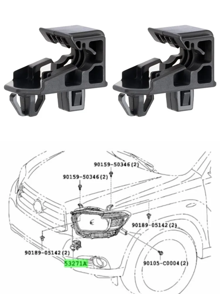 4PCS OE#53271-0B010 53271-12060 Headlamp Mount Bracket Support Clip for Toyota  Lexus GX460 GX470 RX300 RX330 RX350 RX400h