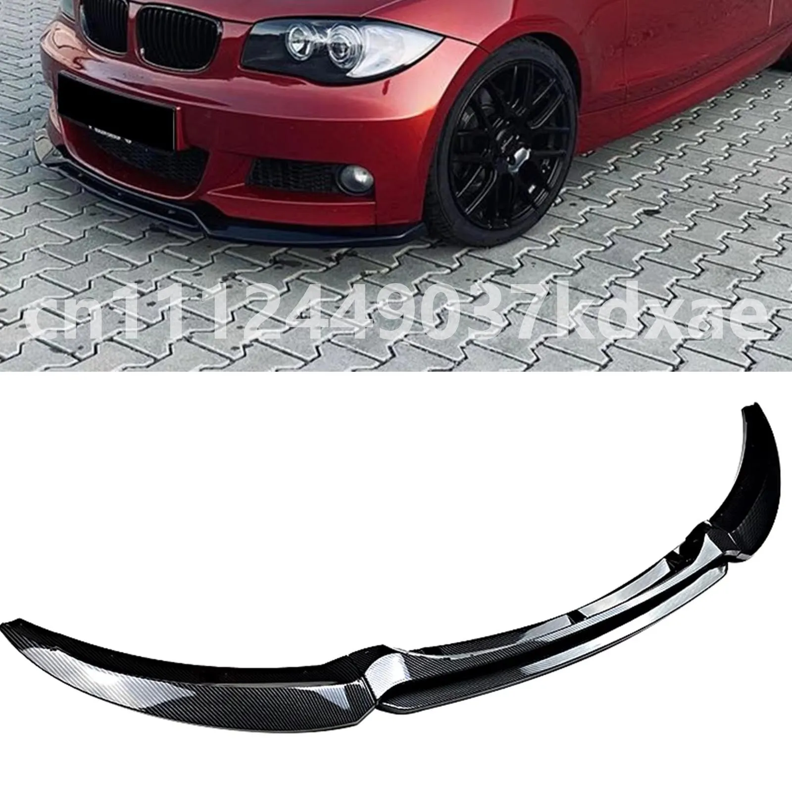 

For 2008-2013 BMW 1 Series E82 E88 Bumper Canard Lip Splitter Body Kit Gloss Black Or Carbon Look Car Front Bumper Lip Splitter
