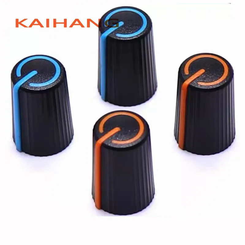 50PCS Plastic Potentiometer Knob Sound Card Amplifier Volume Knob Cap Diameter 11.5MM Height 17MM D-Shaped Inner Hole 6mm