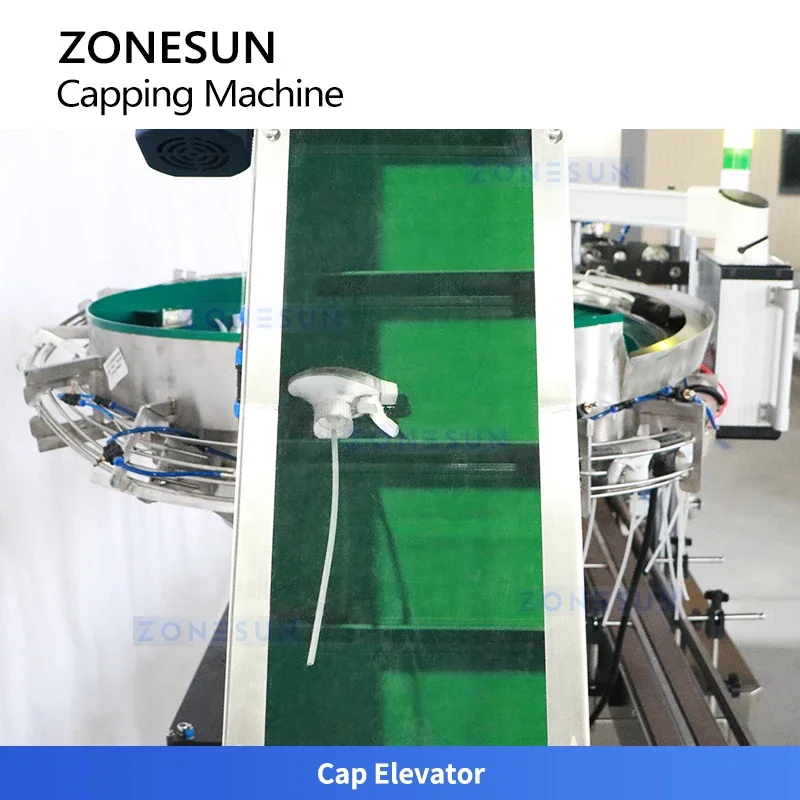 Zonesun gatilho pulverizador garrafa capper articulado mandíbula capper automático máquina tampando servo motor