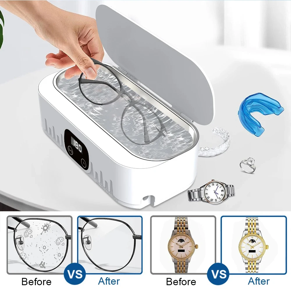 MIJIA-Ultrasonic Jóias Máquina De Limpeza, Óculos Limpador, Banho Jóias Wash, Alta Freqüência