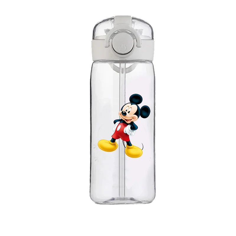 Disney Mickey Mouse Minnie Mouse Cartoon Straw Cup Boy Girls Student Drop-Resistant New Summer Water Glass Good-looking Portable