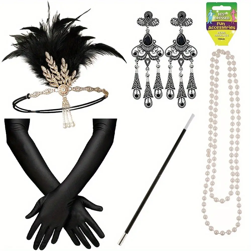 

Комплект костюма и аксессуаров PESENAR 1920-х годов, подходит для тематической вечеринки и косплея 1920-х годов