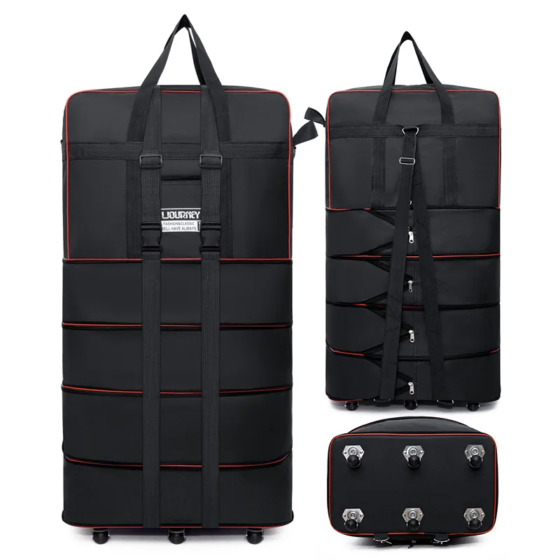 Folding travel bag suitcase spinner wheel abroad 158 air consignment large capacity telescopic duffle bag