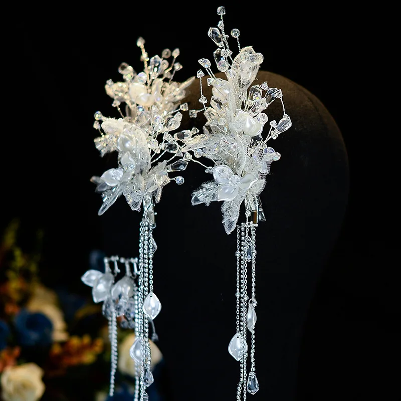 Nieuwe mode handgemaakte bruidshoofdtooi een paar haarclips haaraccessoires bruiloft bruidsjurk make-up haarspeldjes accessoires