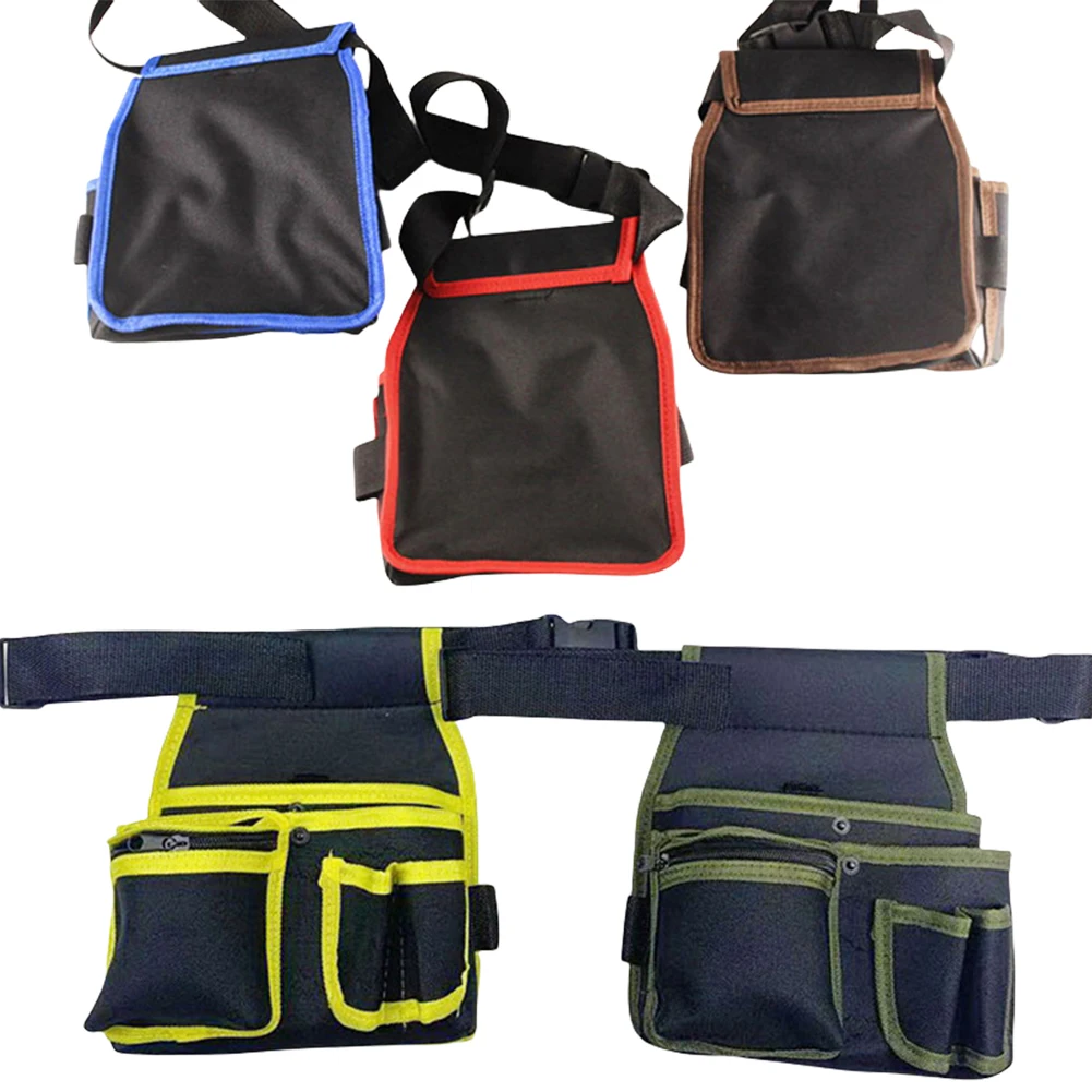 Electrician Tool Pouch Adjustable Buckle Tool Belt Pouches Multi-Pocket Organizer for Construction Maintenance DIY Tools