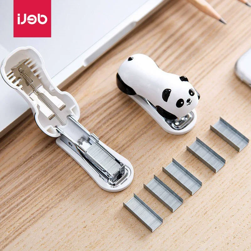 

Deli Cute Mini Panda степлер подходит No 10 скоб студенческие канцелярские принадлежности подарок школьные канцелярские товары деловой переплетный инструмент