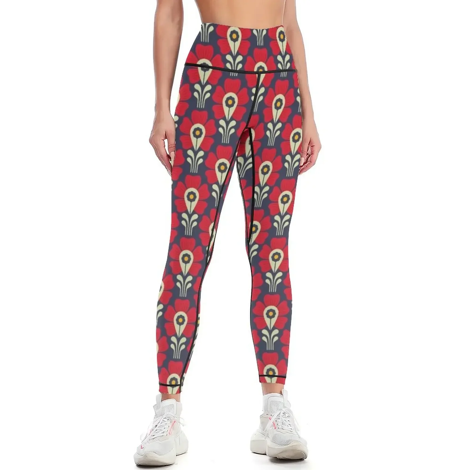 2127 - retro floral pattern Leggings Women's sports pants Women sports gym top jogging pants Womens Leggings