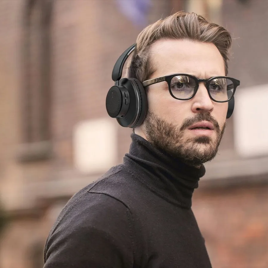 سماعة رأس بخاصية إلغاء الضوضاء، سماعة بلوتوث قابلة للطي، سماعة رأس لاسلكية دوارة للمكالمات الرياضية