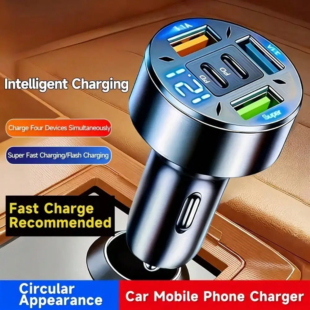 

5-Port 36W USB C Car Charger with PD Fast Charging | Compatible with iPhone 12/13/14 Pro, Samsung, Xiaomi 11
