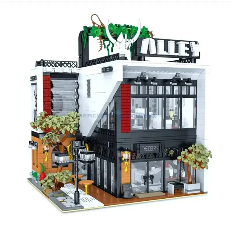 

Deers Coffee Shop MOC 10208 Ideas Buliding Bricks City Street View Architecture Model Blocks Toys Gifts for Children Boys Girls