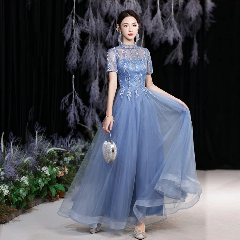 Chorus Performance Costumes, Student Conductor, Host, Evening Gown, Women's Spring and Summer Adult Banquet Dress