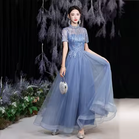 Chorus Performance Costumes, Student Conductor, Host, Evening Gown, Women's Spring and Summer Adult Banquet Dress