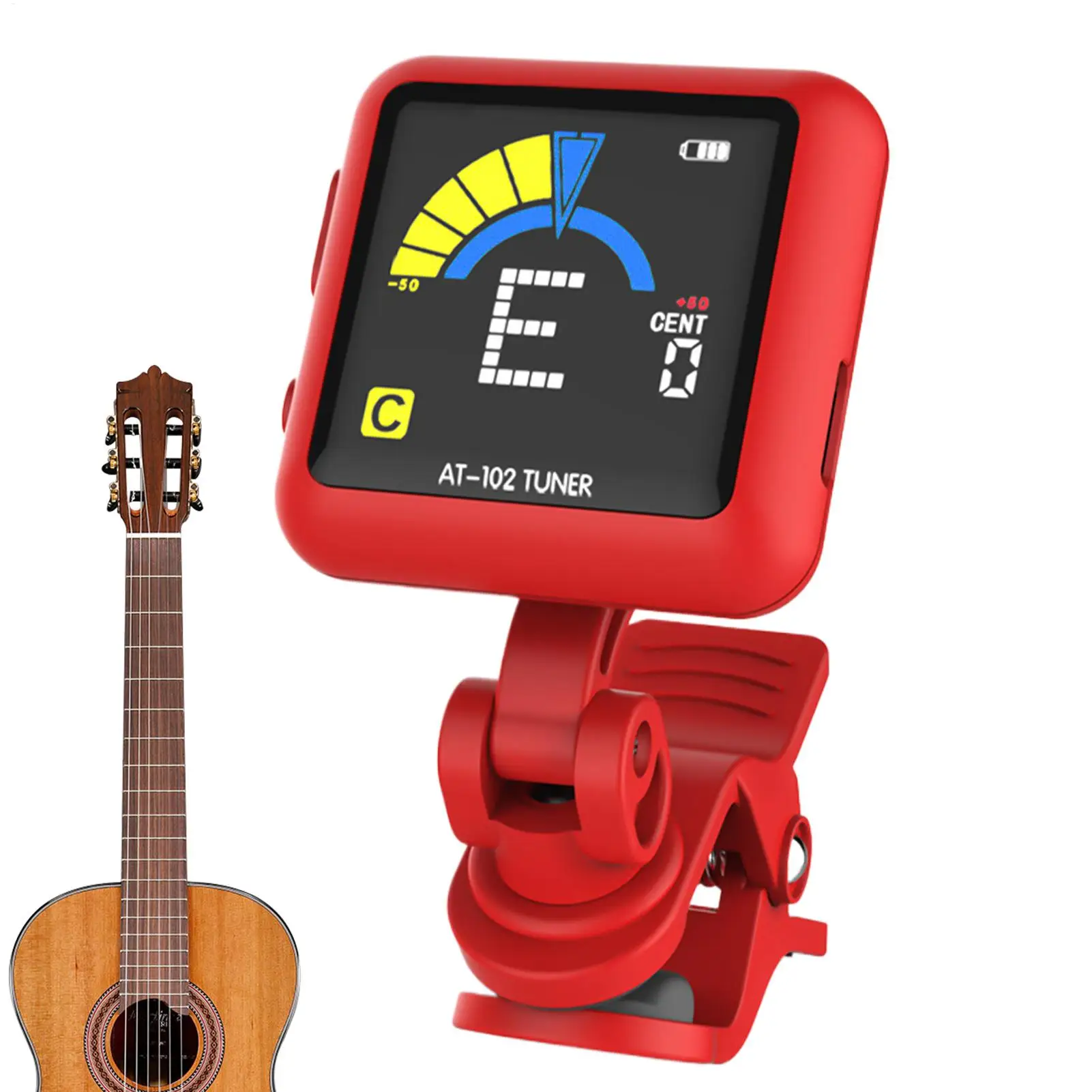 Rechargeable Guitar Tuner LCD Display High-Sensitivity Rechargeable Tool String Instruments Clip Tuner For Stage Studio