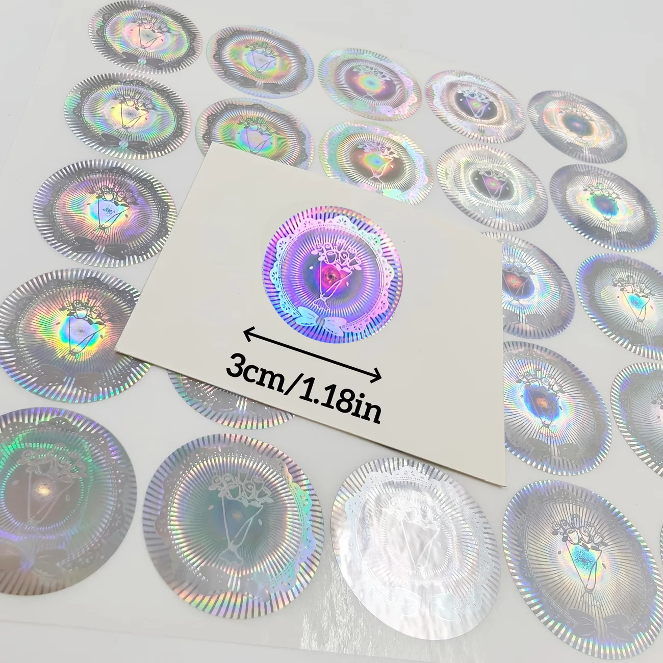 1000pcs 3cm Silvery Flower Pattern Seal Hologram Sticker, Single use Tamper Evident Laser stickers, Purchase Commercial Decor