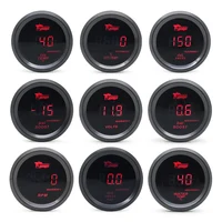 Medidor de refuerzo de 52mm/temperatura del agua/temperatura del aceite/prensa de aceite/voltaje/medidor tacómetro Digital LED rojo caja negra