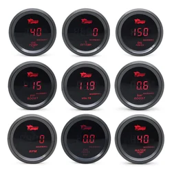 52mm Boost Gauge/Water Temp/Oil Temp/Oil Press/Voltage/Tachometer Gauge Digital Red led Black Case