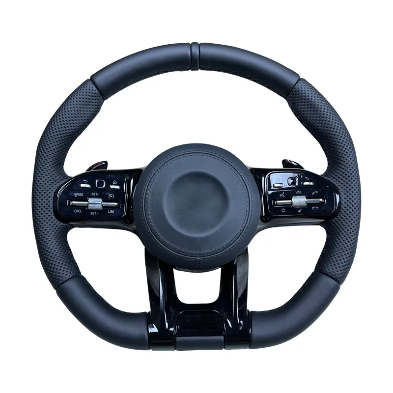 Suitable for Mercedes-Benz genuine leather new AMG steering wheel AECSG series GLC260 GLE CLS GT carbon fiber modification