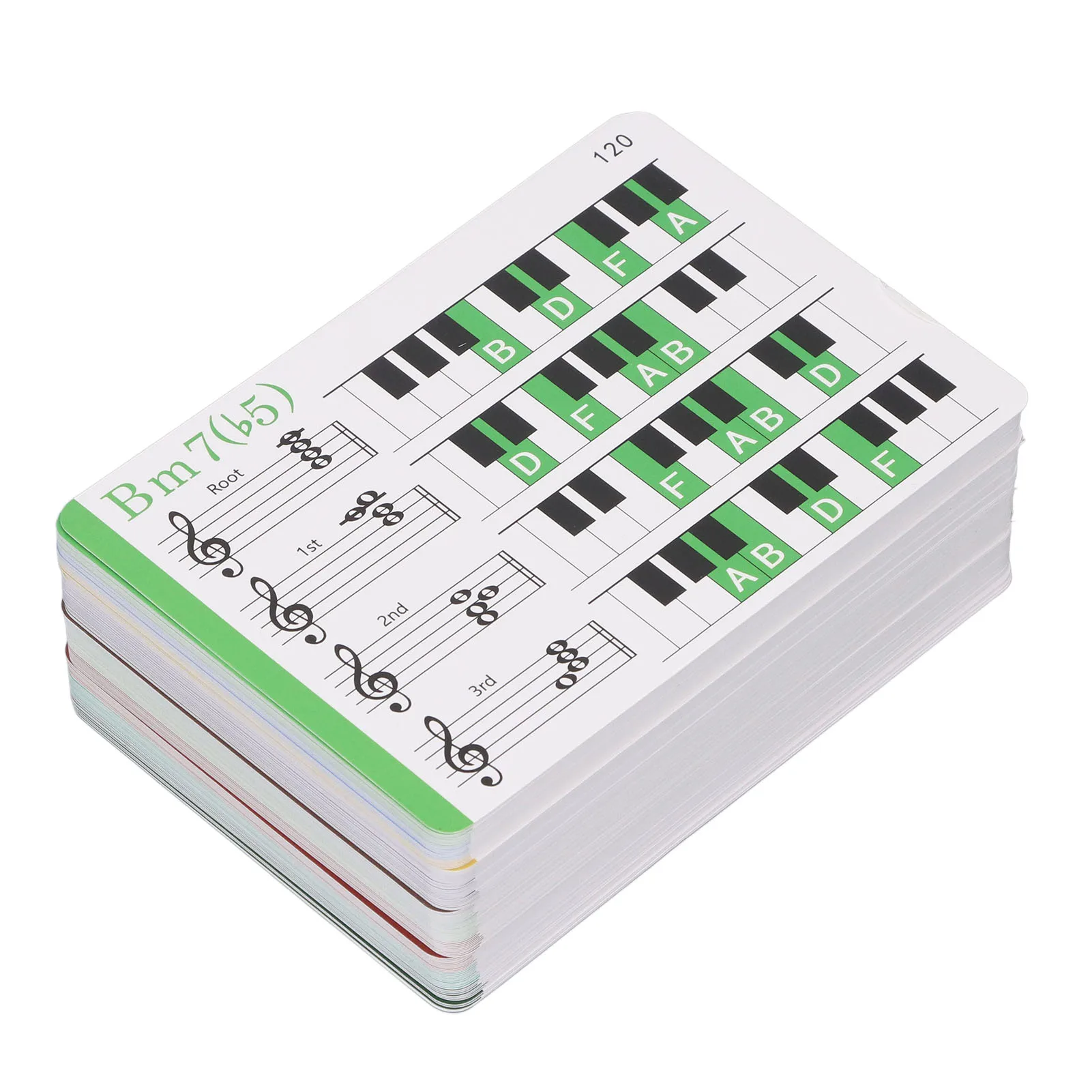 Music Flash Cards 12 Keys Color Coded Abrasion Resistant Portable Multifunctional Compact Piano Chords Chart for Music Classes